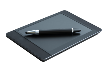 Digital drawing tablet with stylus in studio