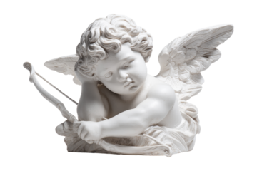 Cherubic archer sculpture in artistic display