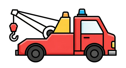 Naklejka premium A tow truck for towing broken-down cars on the road