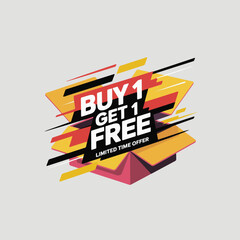 buy 1 get 1 free poster design