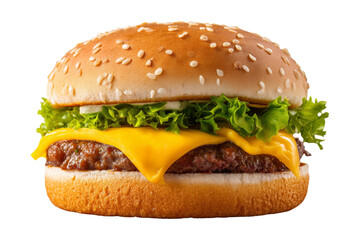 Juicy cheeseburger delight at fast food studio