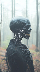 dark human skeleton horror