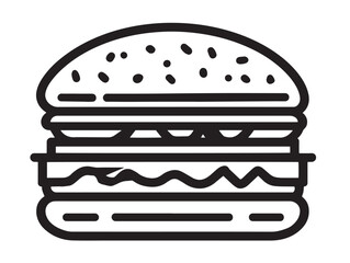 Delicious BBQ pulled pork sandwich icon vector