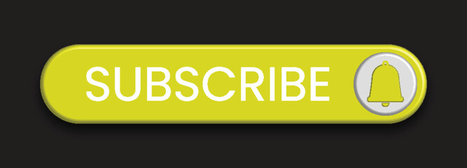 Yellow 3D Subscribe Button with Bell Icon