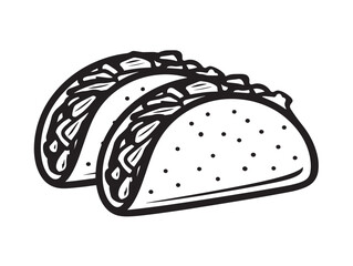 Spicy beef tacos icon in flat vector style