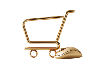 Online shopping cart and mouse digital store