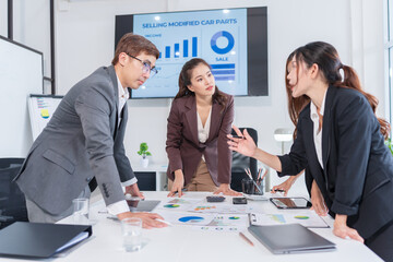 Group of business people are having a meeting at the office.