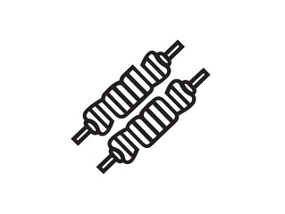 Obraz premium Grilled Bosnian meat dish icon in outline vector