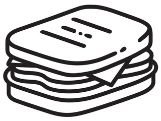 Tasty egg breakfast sandwich icon in modern vector