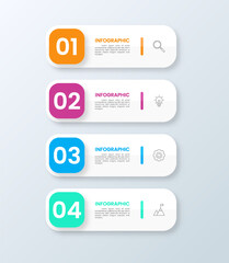 Modern business infographic template with icons, numbers, steps and options.