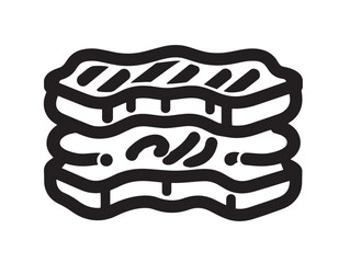 Traditional bulgogi beef dish icon in outlined vector