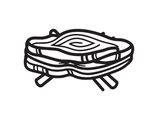 Grilled bulgogi beef meat icon in flat vector style
