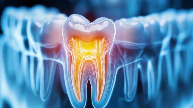 Tooth anatomy dental health human tooth tooth root dental care oral hygiene medical illustration transparent tooth tooth structure dental pulp enamel dentin molar jawbone gum tissue glowing nerve