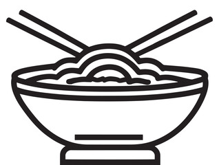 Authentic Burmese mohinga soup icon in outline style