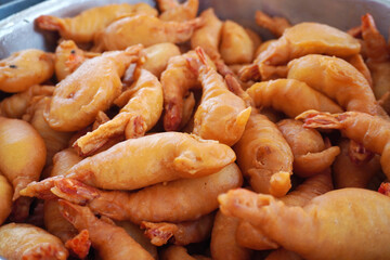 Golden fried shrimp tempura ready for dinner party