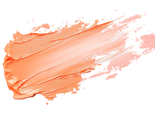 Peach colored makeup swatch isolated on transparent background