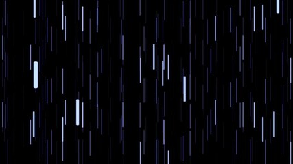 Elegant vertical streaks of glowing blue and purple light descend smoothly against a deep black background. Creates a serene digital rain, cosmic, or futuristic ambiance for various projects. - Powered by Adobe