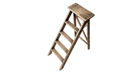 rustic wooden step ladder reaching new heights success and goals