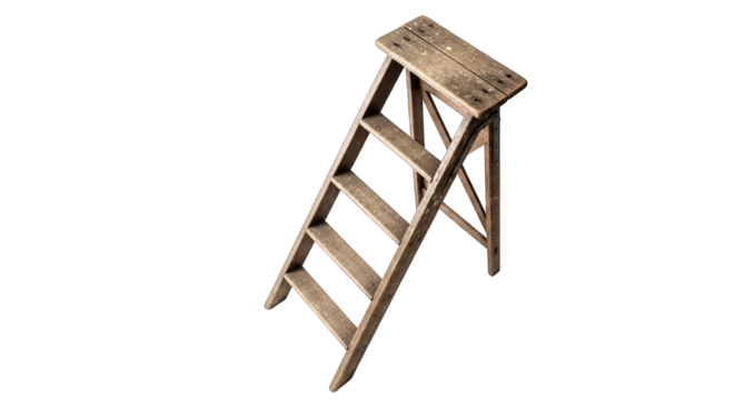 rustic wooden step ladder reaching new heights success and goals
