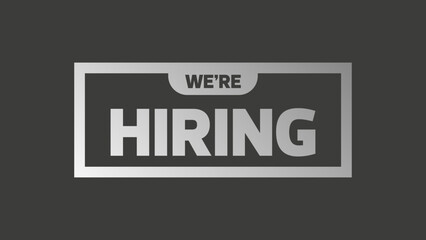 We're Hiring Poster – Metallic Text on Dark Background