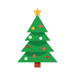 Fototapeta premium Christmas Tree Vector Design on White Background
