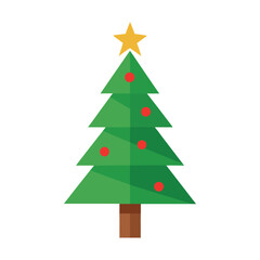 Christmas Tree Vector Design on White Background