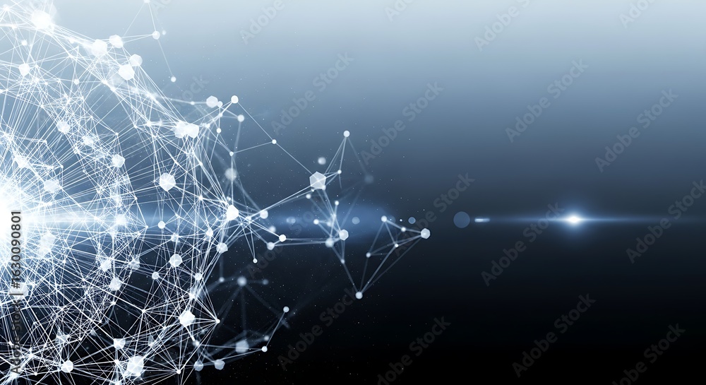 Poster abstract futuristic network connections representing digital data flow and global interconnectivity