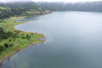 The Sete Cidades or Furnas Lake in the Azores. Concept A famous and iconic travel destination. The...