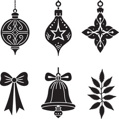 Festive holiday ornaments and festive elements collection