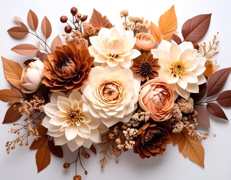 Autumnal floral arrangement in warm tones - Powered by Adobe