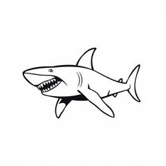 Black Megalodon Animal Icon