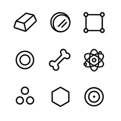 Fototapeta premium Nucleosynthesis Elements Icons. Outline icon set of nucleosynthesis elements: iron, nickel, silicon, oxygen, calcium, magnesium,
