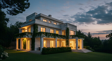 Fototapeta premium Luxury home architecture design building exterior estate property real estate residence mansion villa house