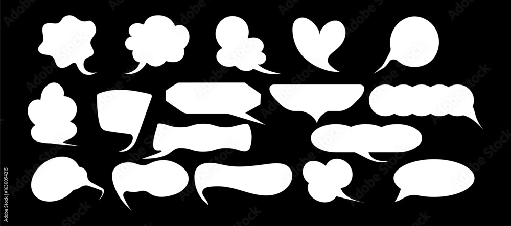 Poster liquid abstract speech bubbles. hand drawn organic abstract frames. empty text shapes.