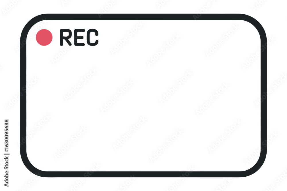 Poster simple camera recording screen display with rec indicator for video capture and content creation pro