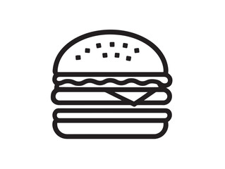 Delicious cheeseburger illustration in 2D outline design