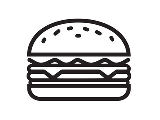 Minimal cheeseburger sandwich drawing in vector format
