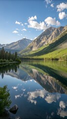 Fototapeta premium Serene Landscape of Parker Lake June Lake California Surrounded by the Sierra Nevada Mountains