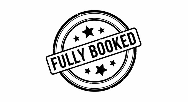 Vector illustration of a vintage 'fully booked' rubber stamp