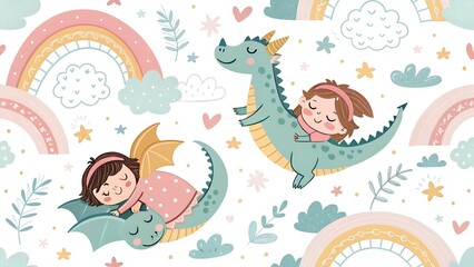 seamless pattern with easter eggs and rabbits