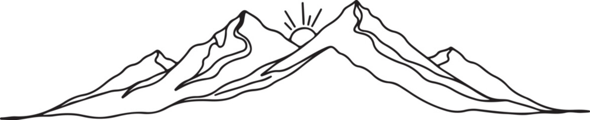 Sunrise over Mountains Vector