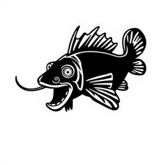 Monkfish Animal Icon - Black
