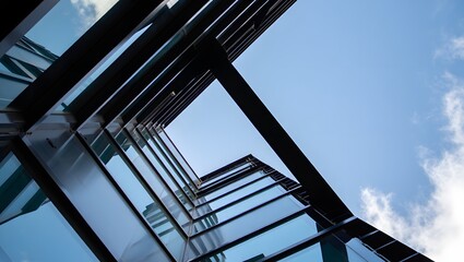 Abstract Modern Architecture - Upward View of Glass Facade