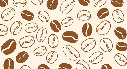 Coffee bean pattern background