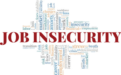 Job Insecurity word cloud conceptual design isolated on white background.