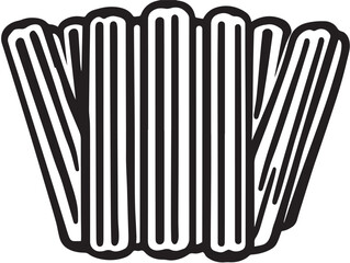 Delicious churros snack icon in modern vector artwork