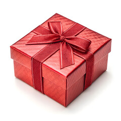 Obraz premium red gift box isolated on white background