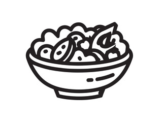 Healthy cobb salad icon in minimal line artwork