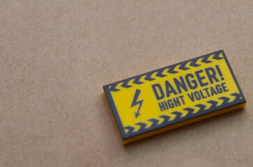 High Voltage Danger Sign with Lightning Bolt Symbol – Electrical Hazard Warning Concept
