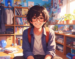 アニメ好きの男子学生